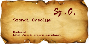 Szondi Orsolya névjegykártya